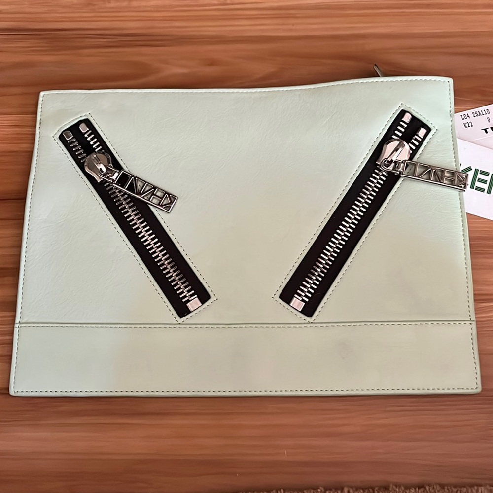 Kenzo mint leather clutch